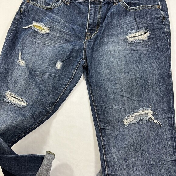 Refuge Straight Distressed Ankle Crop Denim Jeans 2B-3623B‎ Size 9 - Picture 7 of 12